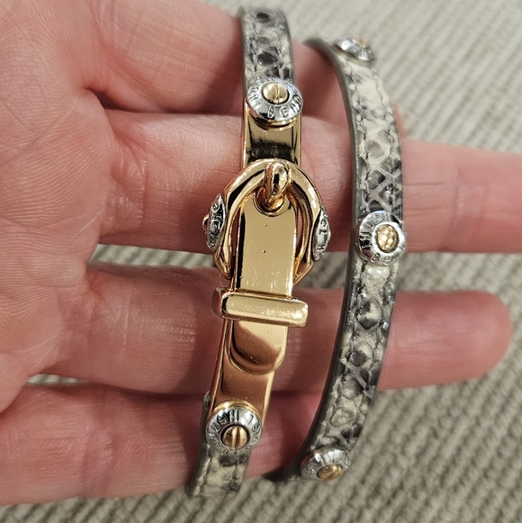 Henri Bendel Rose Gold Snakeskin Wrap Bracelet - Picture 2 of 12